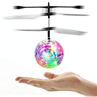 Kooshy Juguete Volador- Juguete de Pelota voladora para niños- dron con luz LED de Colores Brillantes